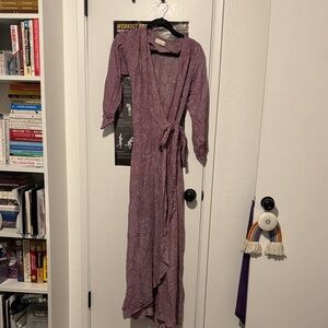 Natalie Martin (S) Long Sleeve Purple Wrap Dress